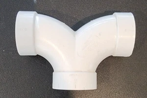 2 in PVC 90 Degree Double Elbow Vaculine ASTM F2158 - Picture 1 of 4