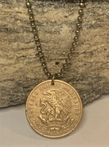 1967 Mexico Coin Pendant 24" Necklace Mexican Eagle Vintage. Great Gift🎁 A1 - Picture 1 of 7