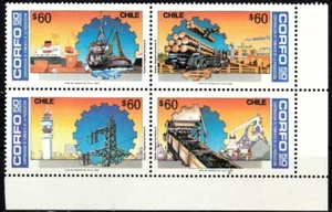 Chile 1989 Mi 1287 - 1290 Bloque 50 años CORFO - Agencia Chilena de Desarrollo MNH - Imagen 1 de 1