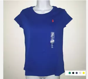 Polo Ralph Lauren Youth Girls T-shirt Pony Log Size 4 7 8 16 Black Blue Pink SS - Picture 1 of 19