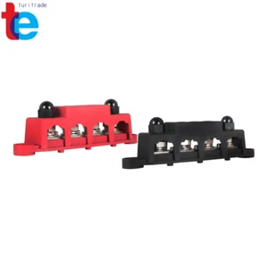 4 Post Bus Bar Power Distribution Block 12V 250A 5/16" , 3/8'' Black & Red - Picture 1 of 30