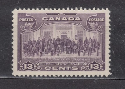 1935 #224 13¢ CHARLOTTETOWN  KING GEORGE V PICTORIAL ISSUE F-VF - Image 1 of 2