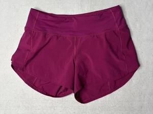 Lululemon Speed Up Short High Rise 4” Lined Magenta Purple Size 6 - Imagen 1 de 7