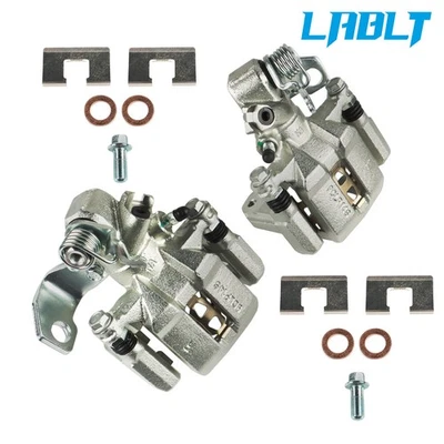 Pair Rear Brake Calipers For Acura ILX CSX Honda Civic 2006-2015 w/Bracket - Image 1 of 4