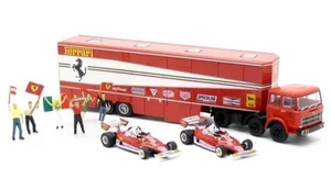 Brekina 1/87 HO Fiat Semi Trattore Racing Rimorchio 1977 Ferrari 312 T2 e 6 Figurine - Foto 1 di 9