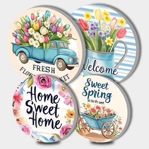 Spring Floral Electric Stove Burner Covers，4 Pcs Farmhouse Decor Round Stove ... - Picture 1 of 7