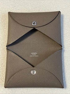 hermes Kartenetui in Epsom Kalbsleder Etoupe Leder Ausweis Geldbörse. UVP 335£. - Bild 1 von 19
