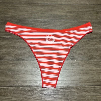 NWT Victoria’s Secret PINK High Leg Low Rise Thong Red Stripe Panties XXL - Image 1 of 4