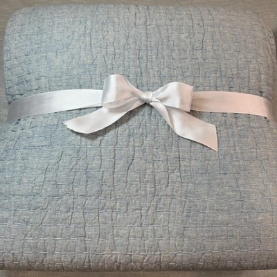 COLCHA ARTESANAL DE ALGODÓN/LINO PARA GRANERO DE CERÁMICA, KING/CAL KING ~ CHAMBRAY Foto 1 de 4