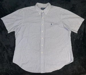 Polo Ralph Lauren Men’s White Plaid Button Down SS Shirt Size 2XL Classic Fit - Picture 1 of 7