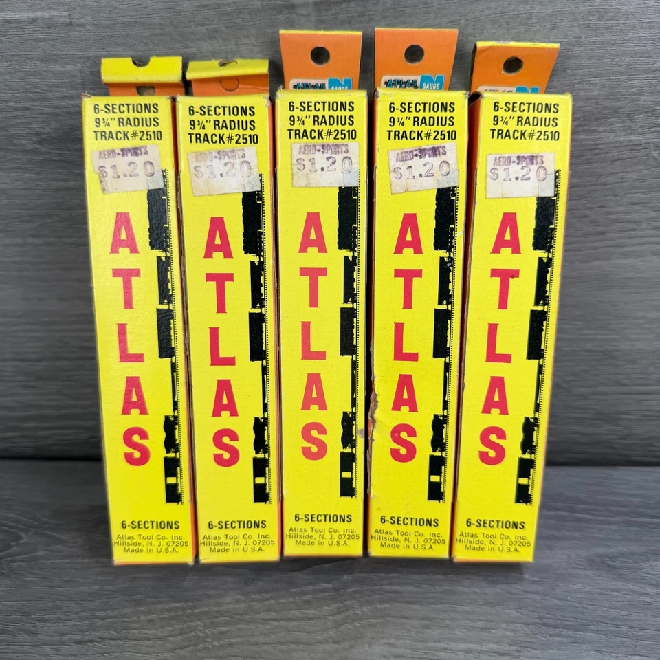 N Scale Atlas Lot of 5 Curved Track #2510 Nickel Silver 6 Sections 9 3/4" R - Image 1 of 4