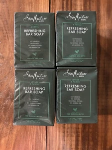 4 Boxes Shea Moisture Mens Bar Soap, Vetiver & Neroli, 4 oz Bars, New In Box - Picture 1 of 5