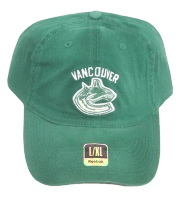NHL Vancouver Canucks Green Stretch Fitted St. Patrick's Day Hat By Reebok, L/XL - Image 1 of 4