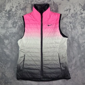 Nike Golf Puffer Vest Womens Medium Pink Full Zip Pullover - Picture 1 of 7