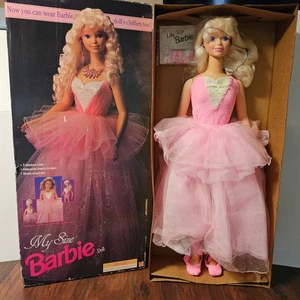 My Size Barbie Puppe 3ft Tall 1992 Mattel rosa Kleid komplett verpackt Vintage - Bild 1 von 5