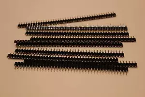10 BARRETTES SECABLES FEMELLES TULIPE DORES 40 POINTS AU PAS DE 2,54 mm - Picture 1 of 1