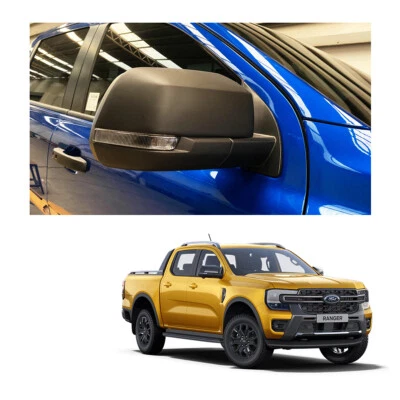 Fits Ford Ranger Wildtrak XLT XL '23 - '24 Matte Black Side Mirror Cover Trim Foto 1 de 4