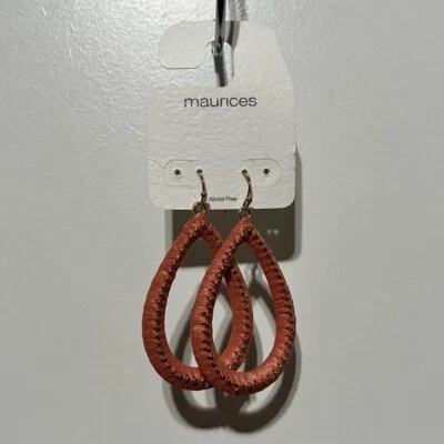 Pendientes de aro Maurice’s sin níquel con cuentas de coral/oro nuevos Foto 1 de 2