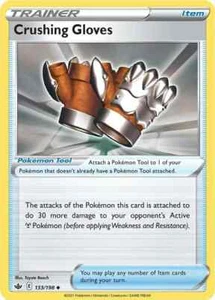 Pokémon TCG Crushing Gloves Chilling Reign 133/198 Reverse Holo Uncommon - Picture 1 of 1