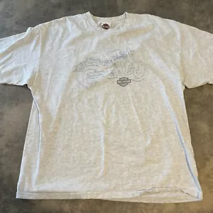 Hanes Beefy-T Calumet Harley Davidson T Shirt Gray 2XL Made in USA Motorcycle - Picture 1 of 13