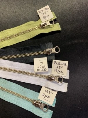 17.5" Brass Metal 2-way Separating Zippers with Stylized Pulls - Image 1 of 4