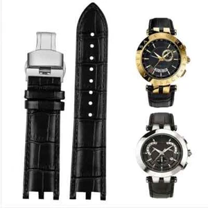 Correa de reloj de cuero para Versace V-RACECHRONO GMT 24 mm correa negra de doble muesca - Imagen 1 de 40