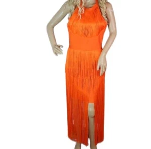 Orange fringe Dress Size Medium - Picture 1 of 15