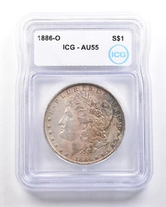 1886-O Morgan Silver Dollar AU55 ICG Beautiful Tone *3415 - Picture 1 of 3