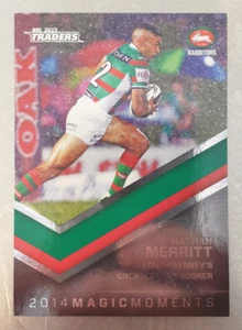 2015 NRL Traders Magic Moments 2014 Card Nathan Merritt STR21/45 Rabbitohs - Picture 1 of 2