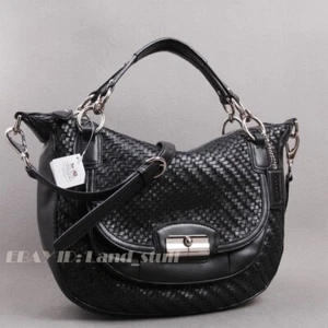 Coach Kristin Woven Leather Satchel Shoulder Bag Purse Handbag New US$498 NWT - Bild 1 von 10