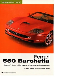 Ferrari 550 Barchetta 2002 ~ gran artículo de 4 páginas / anuncio - Imagen 1 de 1