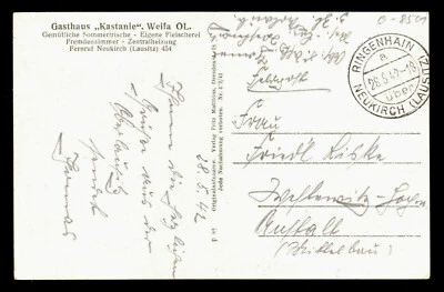 DR Karte Feldpost Freistempel RINGENHAIN über NEUKIRCH (LAUSITZ) - 28.5.42 - Bild 1 von 2