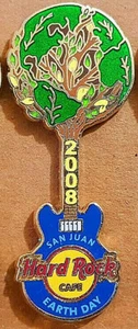 SAN JUAN EARTH DAY 2008 PLANET GLOBE TREE BLUE GUITAR Hard Rock Cafe PIN - Picture 1 of 1