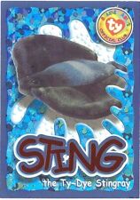 TY Beanie Babies BBOC Card - Series 4 Wild (ORANGE) - STING the Stingray - NM/M