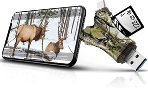 Trail Camera Viewer SD Card Reader,4 in 1 SD and Micro SD Memory Card Reader Com - Picture 1 of 3