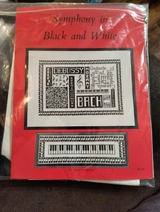 Cross Stitch Needle Point Kit Symphony In Black & White Classical Music  - Picture 1 of 7