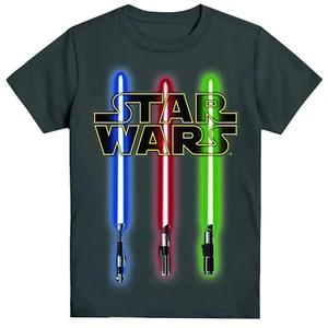 Star Wars ☆ Star Wars Lightsaber Boys' T-Shirt ☆ Sizes XS-2XL - Picture 1 of 3
