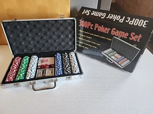 NIB Pro 300Pc Poker Chip Game Set CASINO Cards Dice Texas HoldEm Gambling NEW - Picture 1 of 10