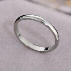 Women Girl 2mm Thin Stackable Ring Stainless Steel Plain Band For Gift Size 3-10