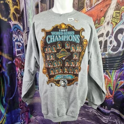Suéteres grandes (B4) de los Marlins de la Serie Mundial Campeones 1997 Foto 1 de 4