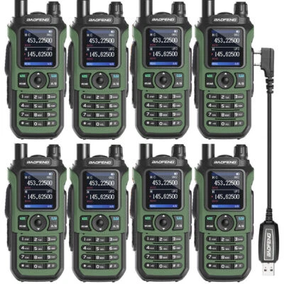8 Pack Baofeng UV-21 Pro V2 Walkie Talkies Long Range Tri Band Two Way Ham Radio - Bild 1 von 4