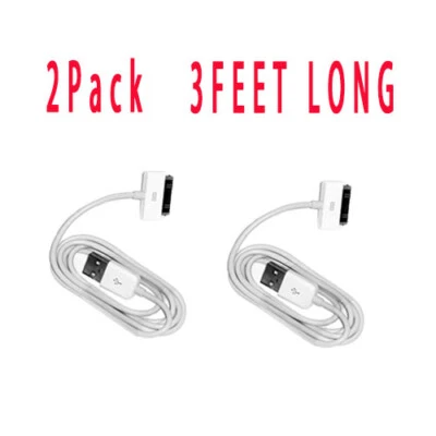 Cable de datos de carga USB 2x 3 pies 30 pines para iPad 1/2/3 iPod Nano 1-6  Foto 1 de 4
