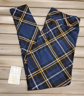 Lularoe NWOT TC Navy Plaid Merry And Bright tall and Curvy #1 - Image 1 of 2