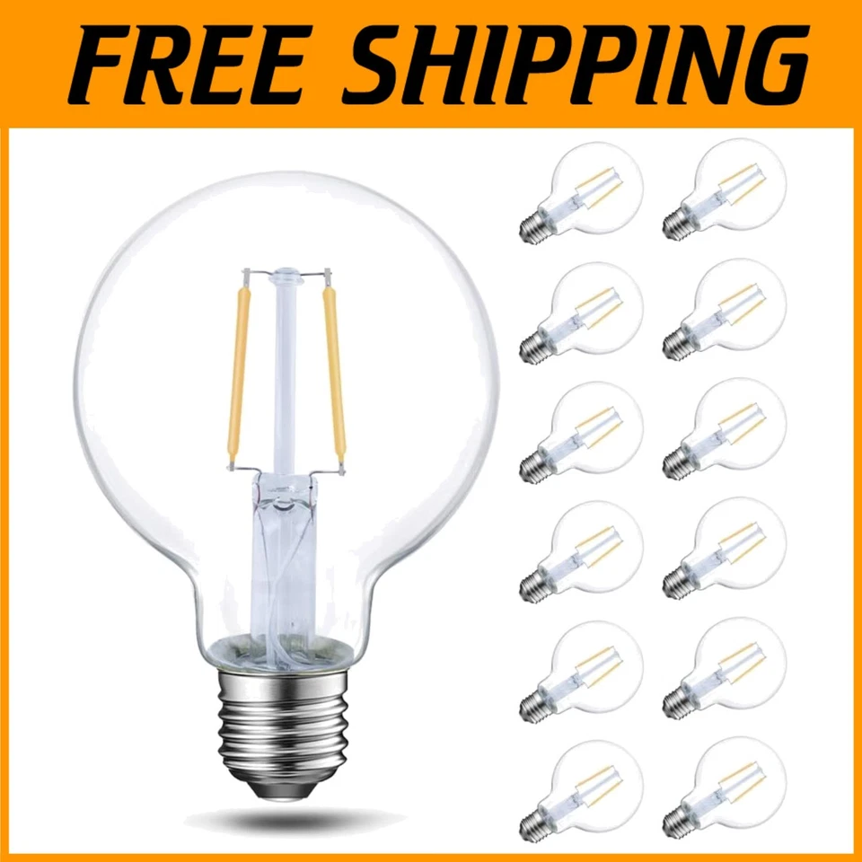 Vintage Globe LED Light Bulb 12-Pack - Image 1 of 4