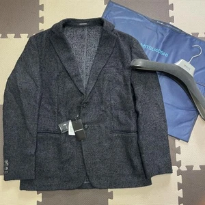 Empori Armani Alpaca Wool Jacket Black/Gray Unlined Fall/Winter Used JAPAN - Picture 1 of 7