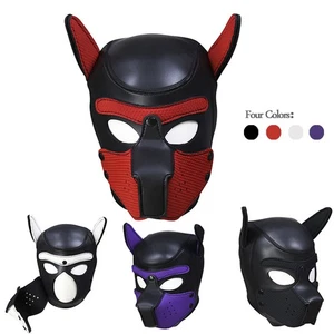 FAST UK Cosplay Role Puppy Dog Mask Play Women Men Head Hood Props Adult Toys - Picture 1 of 22