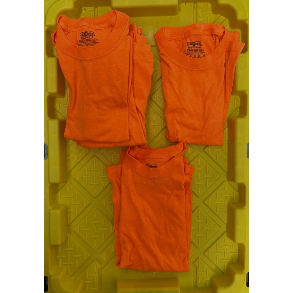 Lote De 7 Camisetas Jerzees Niños Naranja Blanco 5 Pequeñas, 1 Medianas, 1 Grande Foto 1 de 1