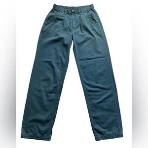 Free People high rise wide leg chino pant Blue Green size womens 2 Casual Cotton - Picture 1 of 6