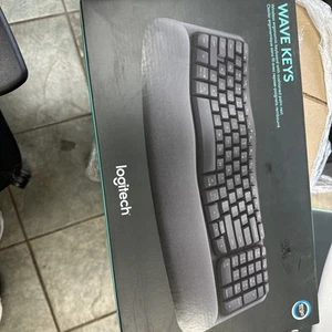 Logitech Wave Keys Ergonomic Wireless Keyboard-Black - Picture 1 of 1