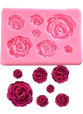 SaSa Design Rose Silicone Mold,Small Soap Clay Fimo Chocolate Sugarcraft  - Image 1 of 3
